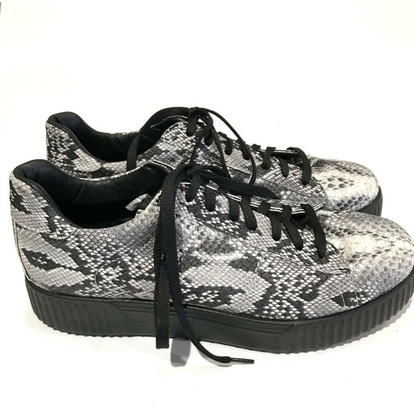 J By Janiko Sneakers Flatform 39 US 9 Womens Snakeskin Python Leather New - Picture 1 of 12